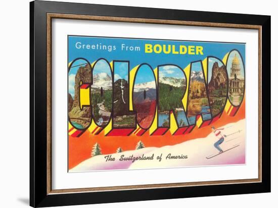 Greetings from Boulder-null-Framed Art Print