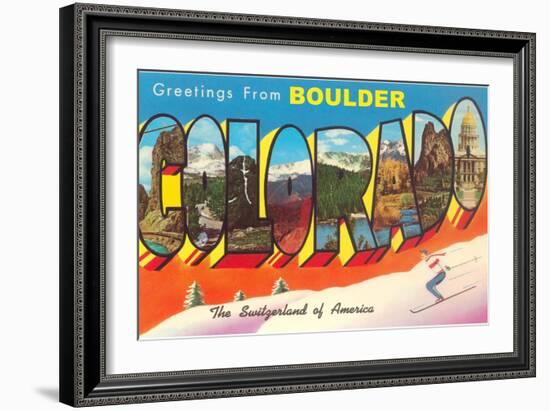 Greetings from Boulder-null-Framed Art Print