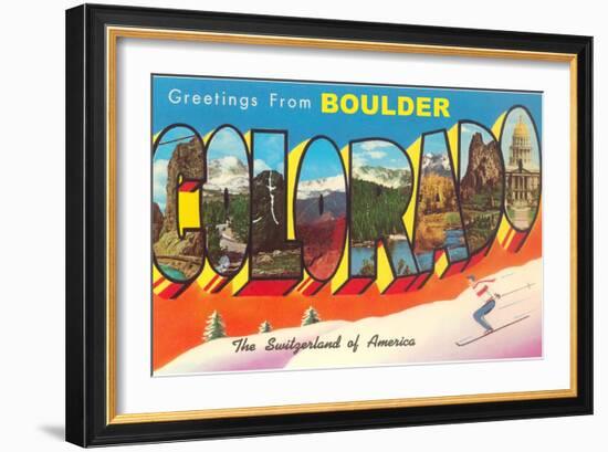 Greetings from Boulder-null-Framed Art Print