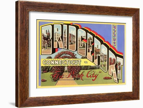 Greetings from Bridgeport, Connecticut-null-Framed Art Print