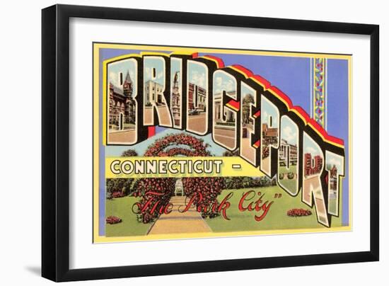 Greetings from Bridgeport, Connecticut-null-Framed Art Print