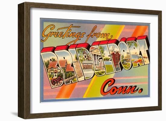 Greetings from Bridgeport, Connecticut-null-Framed Art Print