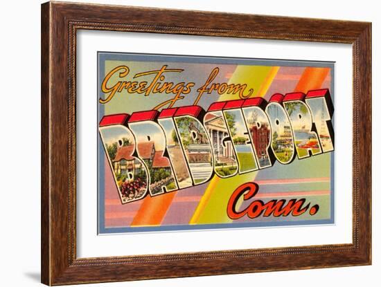 Greetings from Bridgeport, Connecticut-null-Framed Art Print