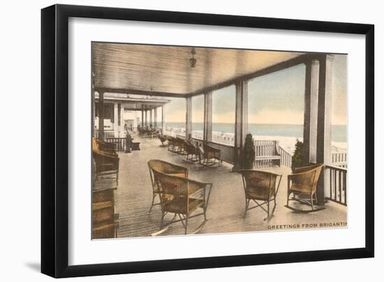 Greetings from Brigantine, New Jersey, Veranda-null-Framed Art Print