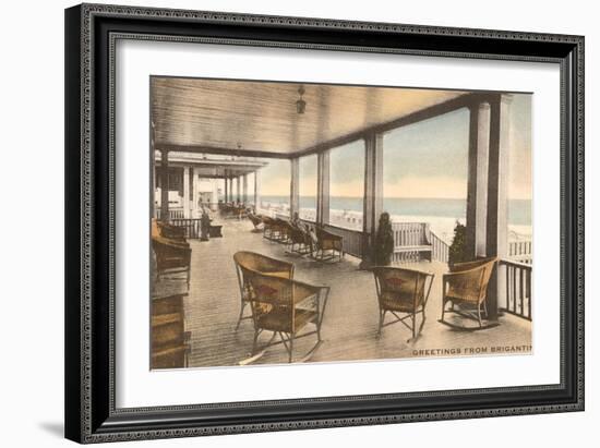 Greetings from Brigantine, New Jersey, Veranda-null-Framed Art Print