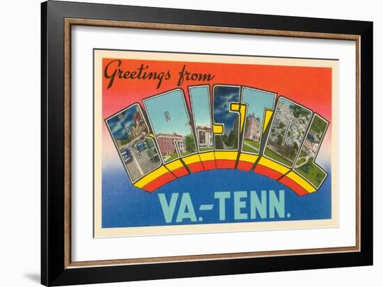 Greetings from Bristol, Virginia, Tennessee-null-Framed Art Print