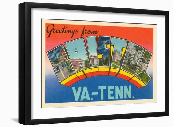 Greetings from Bristol, Virginia, Tennessee-null-Framed Art Print