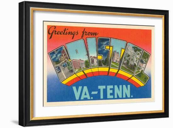 Greetings from Bristol, Virginia, Tennessee-null-Framed Art Print