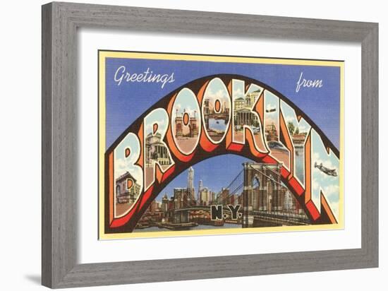 Greetings from Brooklyn, New York-null-Framed Art Print