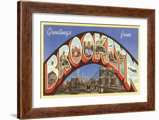 Greetings from Brooklyn, New York-null-Framed Art Print