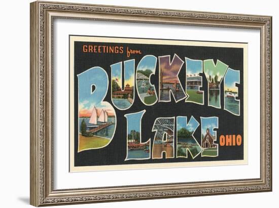 Greetings from Buckeye Lake, Ohio-null-Framed Art Print