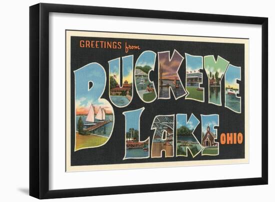 Greetings from Buckeye Lake, Ohio-null-Framed Art Print