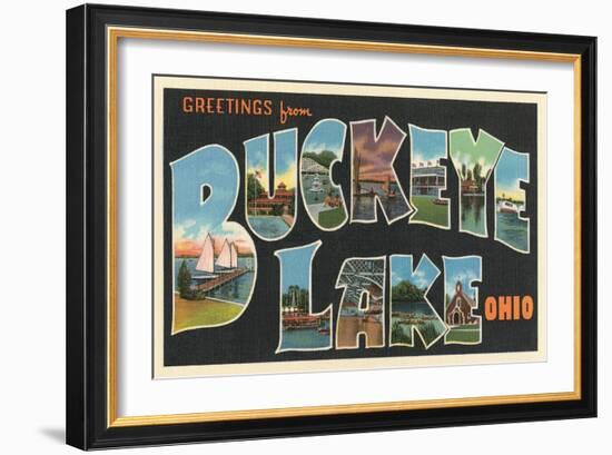 Greetings from Buckeye Lake, Ohio-null-Framed Art Print