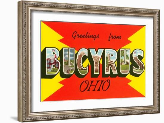 Greetings from Bucyrus, Ohio-null-Framed Art Print