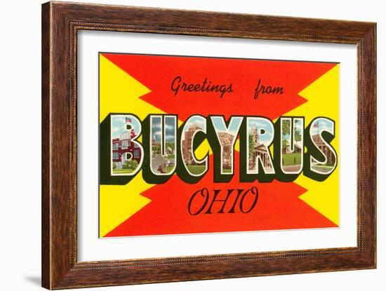 Greetings from Bucyrus, Ohio-null-Framed Art Print