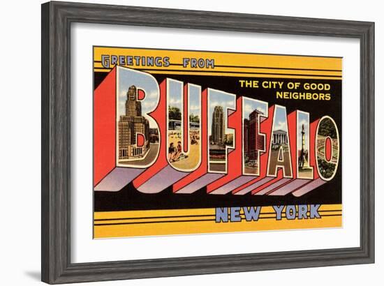 Greetings from Buffalo, New York-null-Framed Art Print