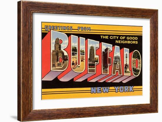 Greetings from Buffalo, New York-null-Framed Art Print