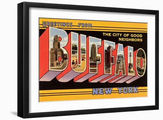 Greetings from Buffalo, New York-null-Framed Art Print