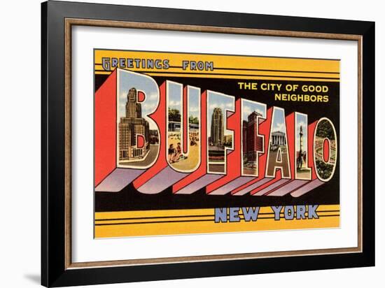 Greetings from Buffalo, New York-null-Framed Art Print