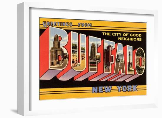 Greetings from Buffalo, New York-null-Framed Art Print