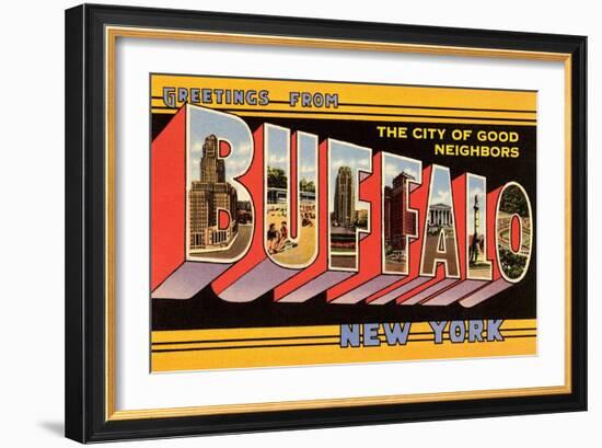 Greetings from Buffalo, New York-null-Framed Art Print