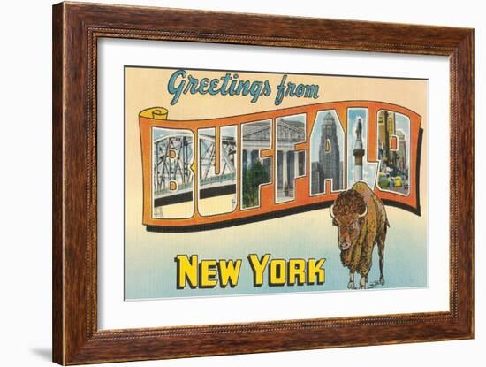 Greetings from Buffalo, New York-null-Framed Art Print