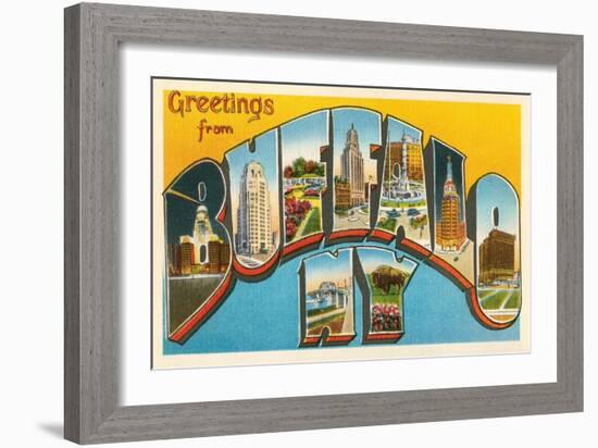 Greetings from Buffalo, New York-null-Framed Art Print