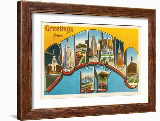 Greetings from Buffalo, New York-null-Framed Art Print