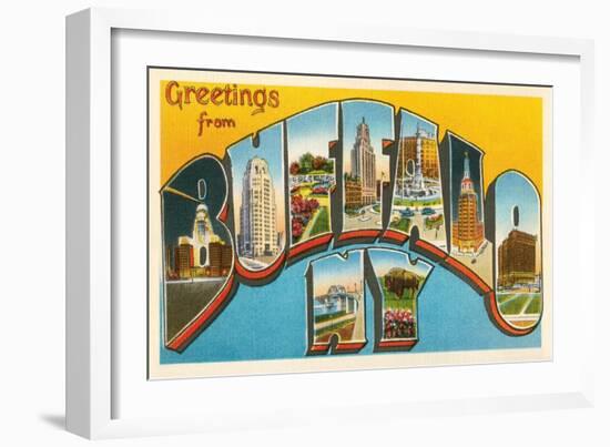 Greetings from Buffalo, New York-null-Framed Art Print