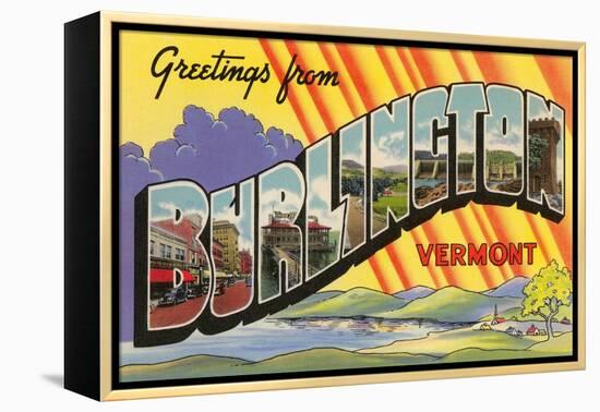 Greetings from Burlington, Vermont-null-Framed Stretched Canvas