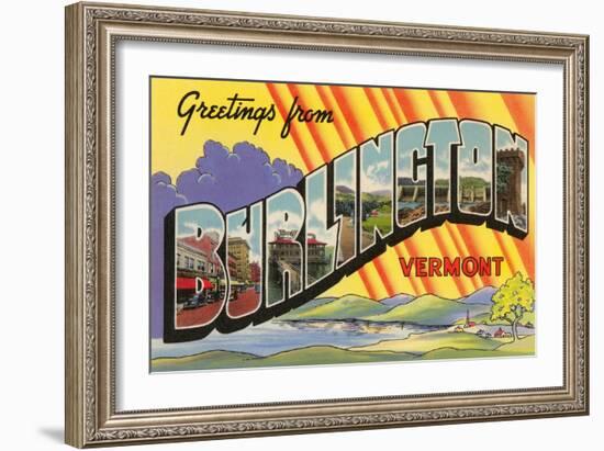 Greetings from Burlington, Vermont-null-Framed Art Print