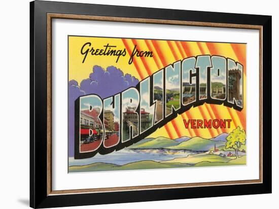 Greetings from Burlington, Vermont-null-Framed Art Print