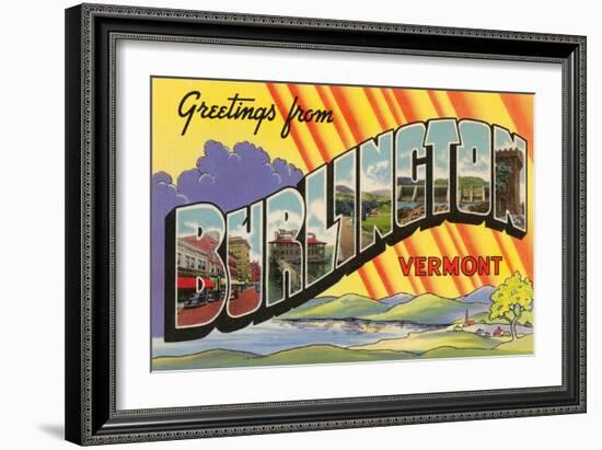 Greetings from Burlington, Vermont-null-Framed Art Print