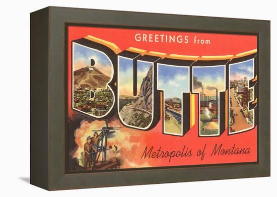 Greetings from Butte, Montana-null-Framed Stretched Canvas