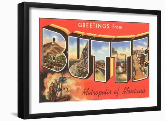 Greetings from Butte, Montana-null-Framed Art Print