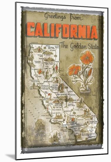 Greetings from California-null-Mounted Art Print