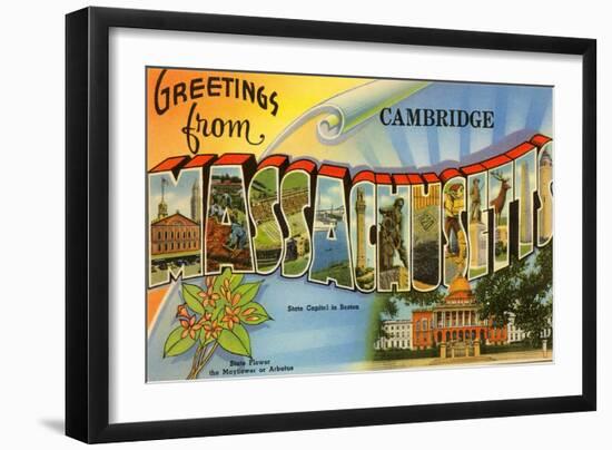 Greetings from Cambridge, Massachusetts-null-Framed Art Print