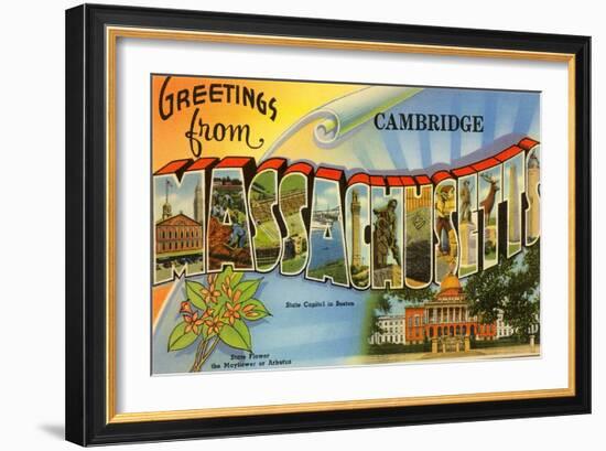 Greetings from Cambridge, Massachusetts-null-Framed Art Print