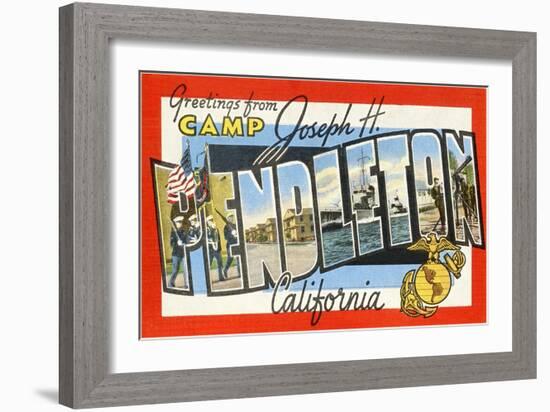 Greetings from Camp Joseph H. Pendleton, California-null-Framed Giclee Print