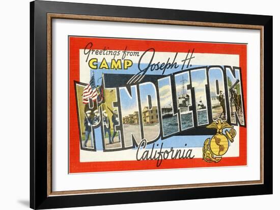 Greetings from Camp Joseph H. Pendleton, California-null-Framed Giclee Print