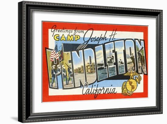 Greetings from Camp Joseph H. Pendleton, California-null-Framed Giclee Print