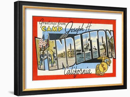 Greetings from Camp Pendleton, California-null-Framed Art Print