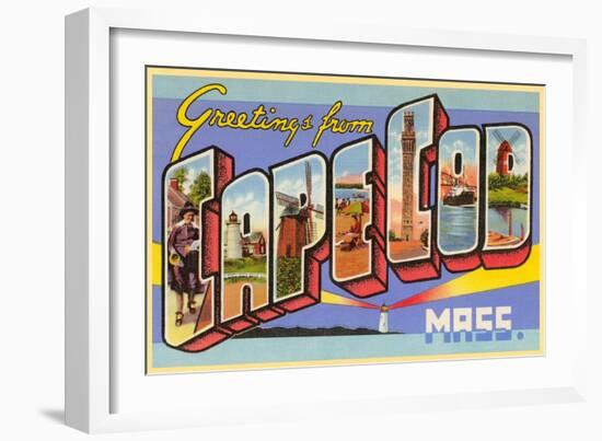 Greetings from Cape Cod, Massachusetts--Framed Art Print