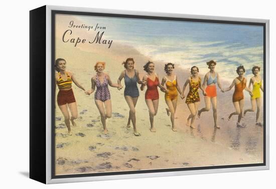 Greetings from Cape May, New Jersey, Bathing Beauties-null-Framed Stretched Canvas