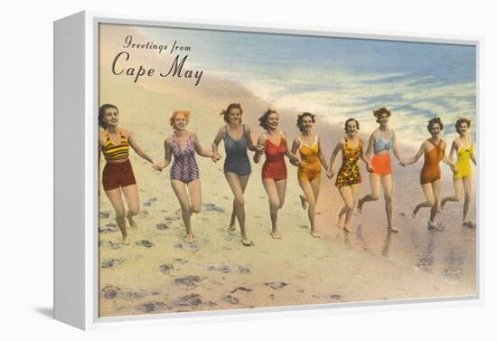 Greetings from Cape May, New Jersey, Bathing Beauties-null-Framed Stretched Canvas