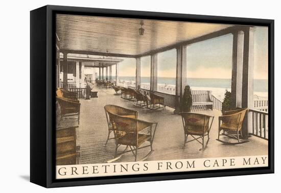 Greetings from Cape May, New Jersey, Veranda-null-Framed Stretched Canvas