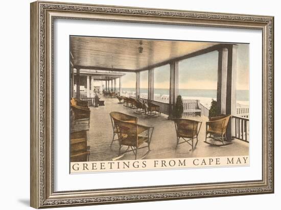 Greetings from Cape May, New Jersey, Veranda-null-Framed Art Print