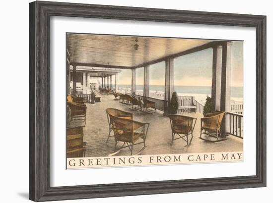 Greetings from Cape May, New Jersey, Veranda-null-Framed Art Print