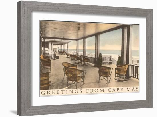 Greetings from Cape May, New Jersey, Veranda-null-Framed Art Print