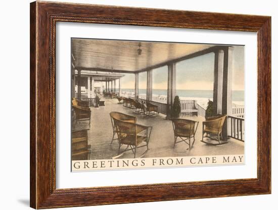 Greetings from Cape May, New Jersey, Veranda-null-Framed Art Print